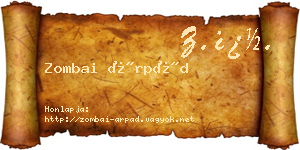 Zombai Árpád névjegykártya