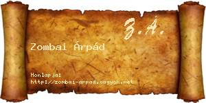Zombai Árpád névjegykártya